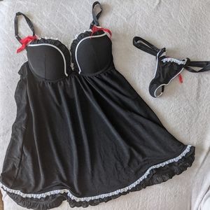 La Senza Black Lingerie with G String Size Medium